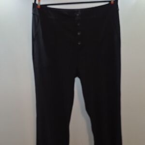 Black Faux Button-Up Pants